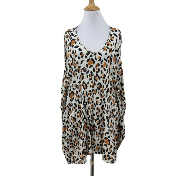 Show Me Your Mumu Dress Womens M Medium Circus Mini Leopard Print Cold Shoulder - Picture 1 of 10